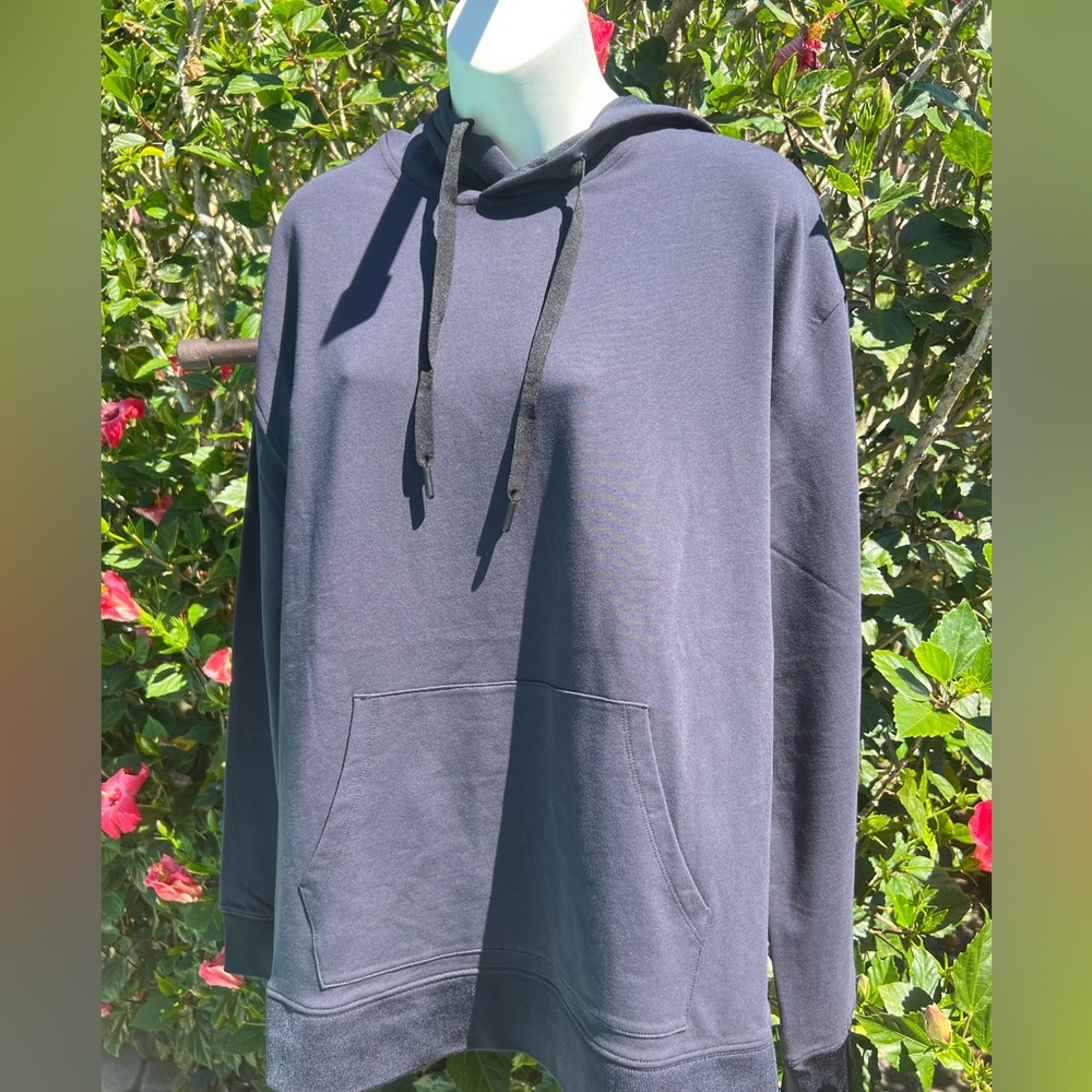 Women’s French Luxe Terry Hoodie Night Sky Navy Large NWT Super Soft Athletic